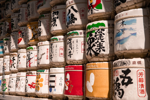 japanese sake barrel temple
