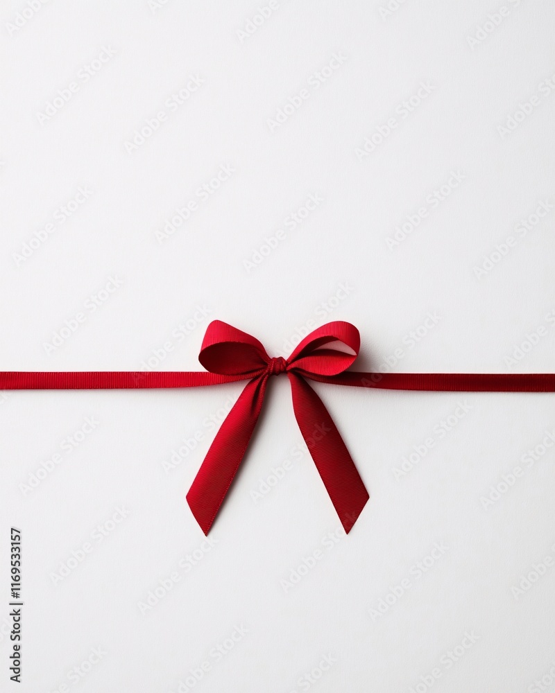Red Ribbon Bow on White Background Red Ribbon Bow on White Background