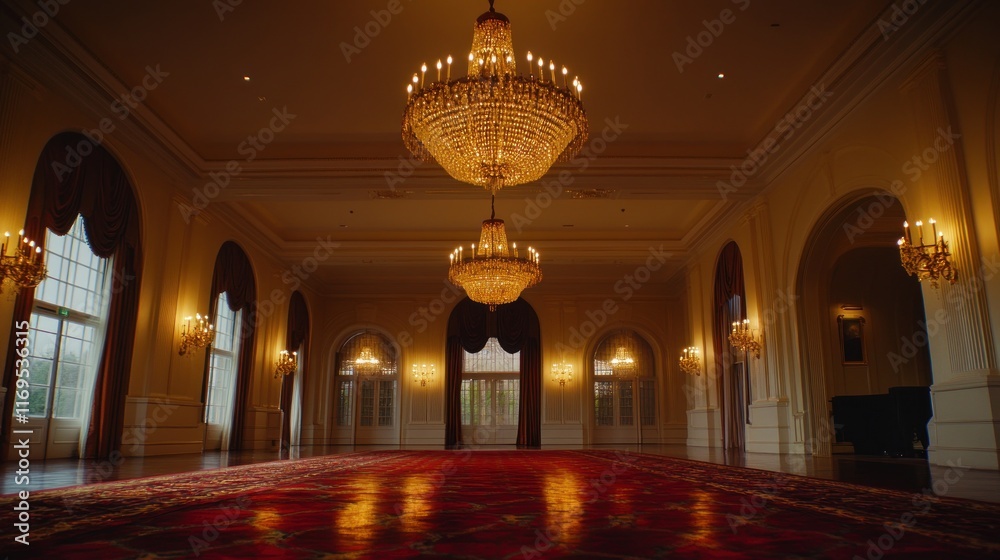 Fototapeta premium Grand Ballroom Interior: Opulence and Elegance