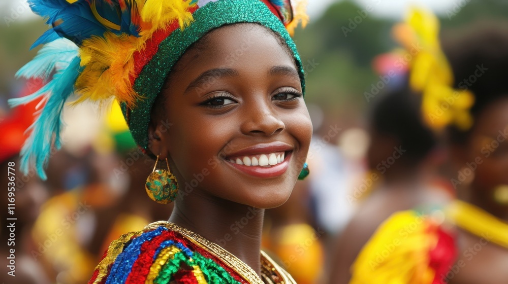 Fototapeta premium Youth Day in Cameroon Joyful celebration of youth day in cameroon with colorful traditional attire