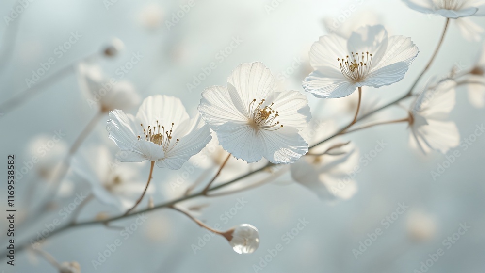 Delicate White Blossoms Branch Spring Floral Delicate White Blossoms Branch Spring Floral