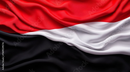 Waving Fabric of the Flag of Yemen