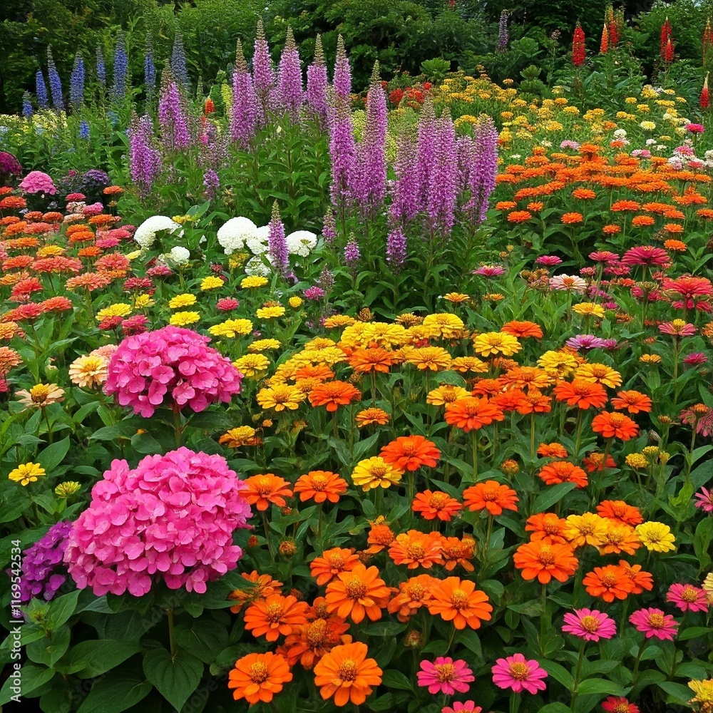 Obraz premium colorful flowers in the garden