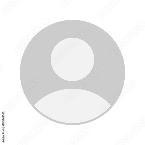 Vector flat illustration in grayscale. Avatar, user profile, person icon, gender neutral silhouette, profile picture. Suitable for social media profiles, icons, screensavers and as a template.