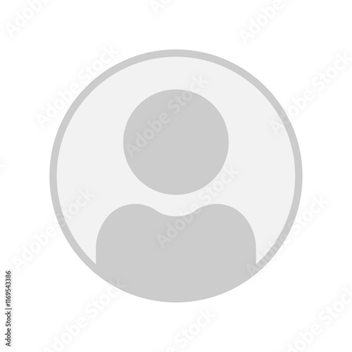 Vector flat illustration in grayscale. Avatar, user profile, person icon, gender neutral silhouette, profile picture. Suitable for social media profiles, icons, screensavers and as a template.