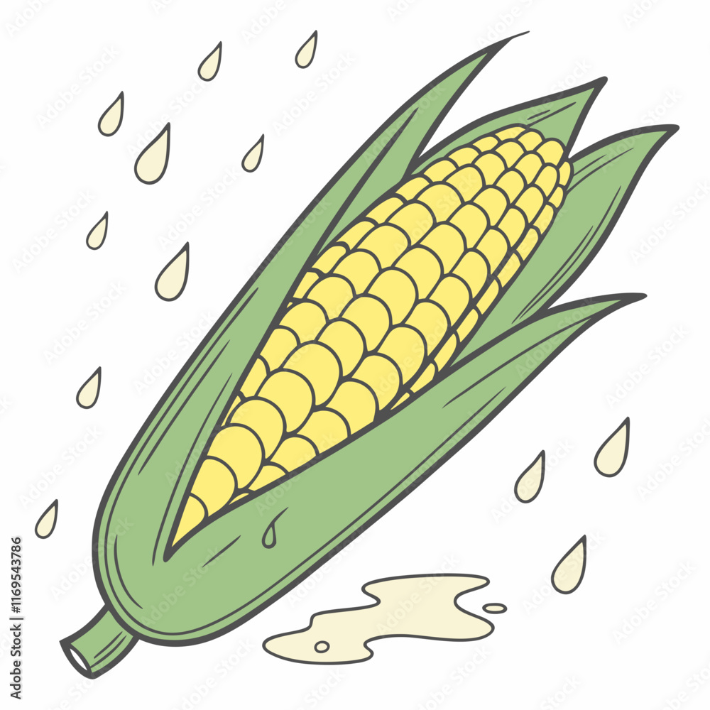 corn on the cob with leaves corn on the cob with leaves