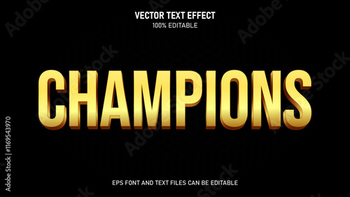 Gold champions editable text effect
