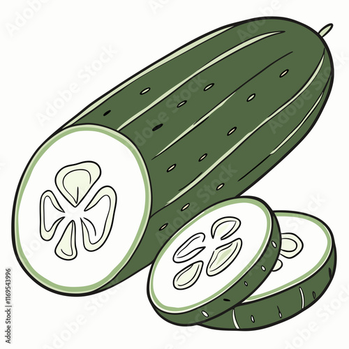 illustration of a cucumis sativus vector design