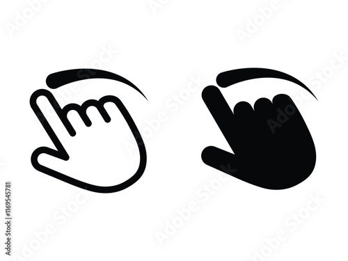 Hand swipe and slide icon. screen touch swipe finger vector. Screen touch swipe finger vector illustrations.