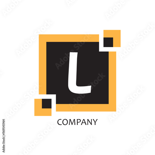 yellow black square L corporate letter logo icon design, suitable for a company or company