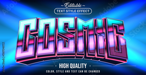 Editable text style effect - Cosmic text style theme.