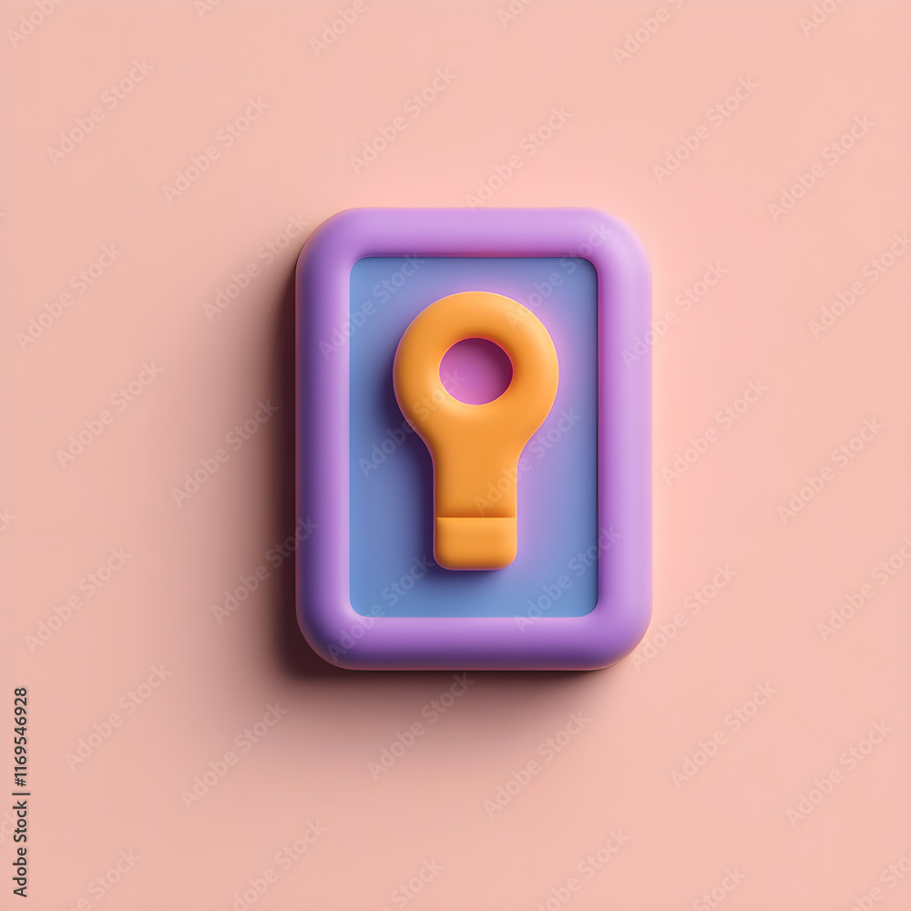 logistics online trading automation concept. Colorful keyhole icon on a pastel background, representing security and access. logistics online trading automation concept. Colorful keyhole icon on a pastel background, representing security and access.