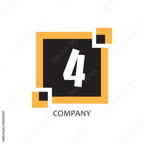 yellow black square 4 corporate figure logo icon design, suitable for a company or company