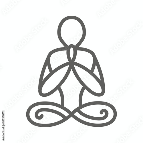 Zen Meditation Mandala Design Symbol Concept with Yoga Idea 