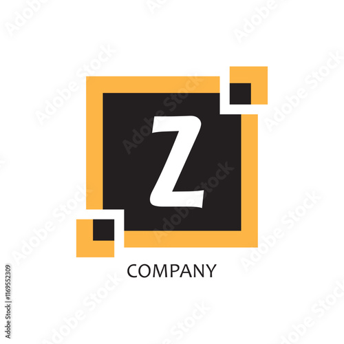 yellow black square Z corporate letter logo icon design, suitable for a company or company