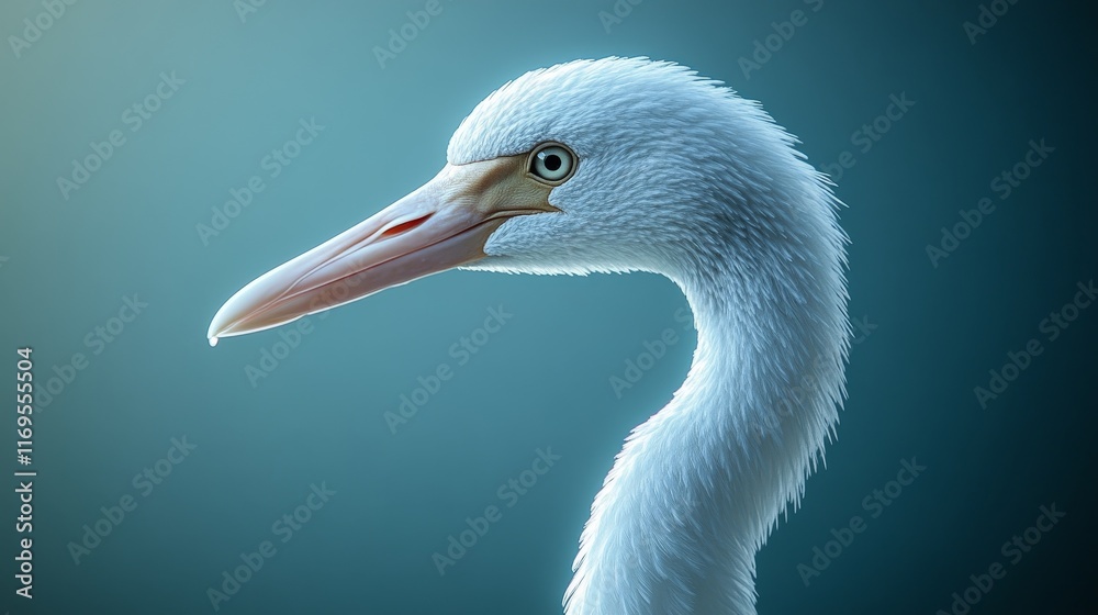 Fototapeta premium A white bird with a long neck and a beak