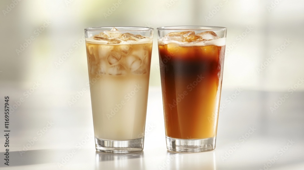 Artistic Presentation of Refreshing Ice Drinks Artistic Presentation of Refreshing Ice Drinks