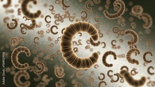 Obraz na płótnie Microscopic view of Panagrolaimus kolymaensis nematodes in motion w salonie