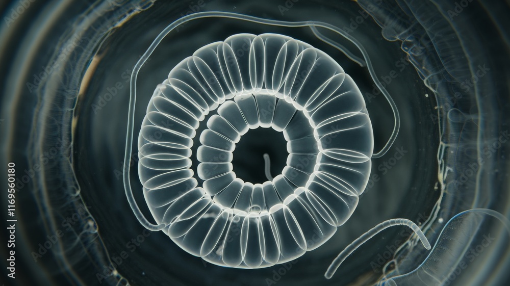 High-resolution image of Panagrolaimus kolymaensis nematode in lab setting