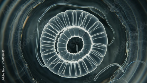 Obraz na płótnie High-resolution image of Panagrolaimus kolymaensis nematode in lab setting w salonie