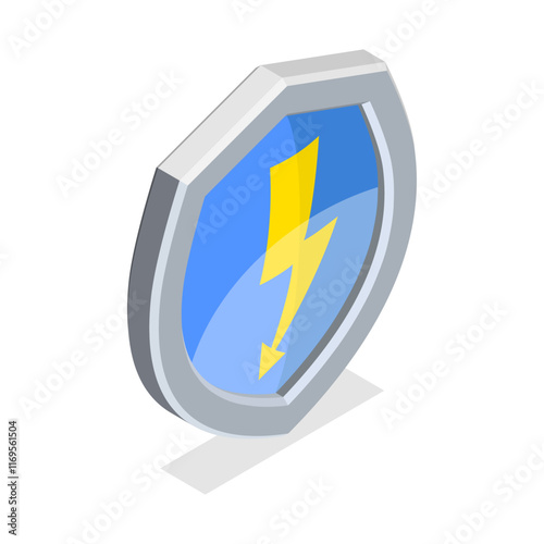 3D Isometric Flat Vector Set of Protection Proof, Signs of Resistance to External Infulence. Item 2