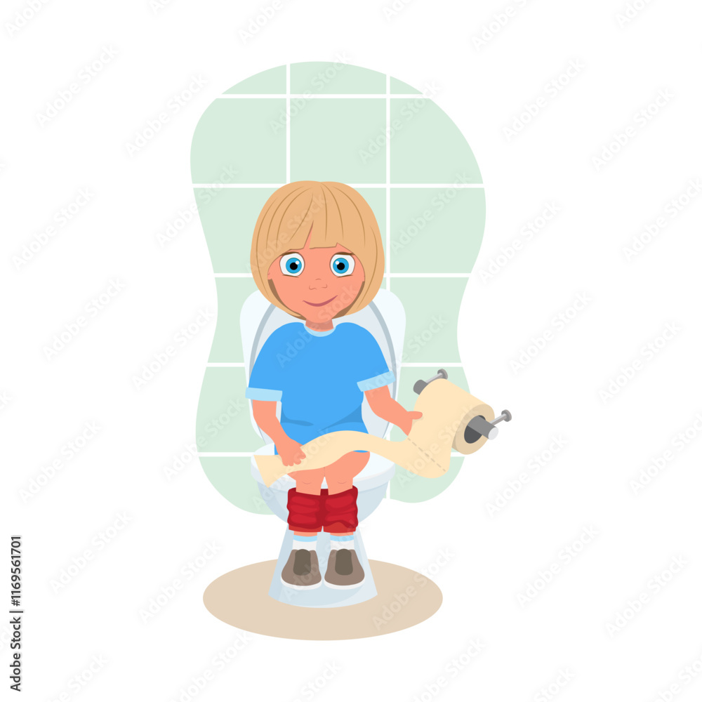 Flat Vector Illustration of Action Verbs, English for Kids. Item 2 Flat Vector Illustration of Action Verbs, English for Kids. Item 2