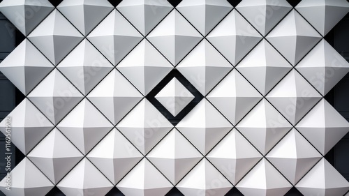 Obraz na płótnie Abstract white geometric pattern with 3D pyramid structures w salonie