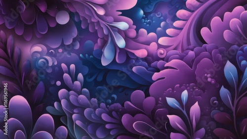 Obraz na płótnie Vibrant purple and blue abstract background with organic shapes w salonie