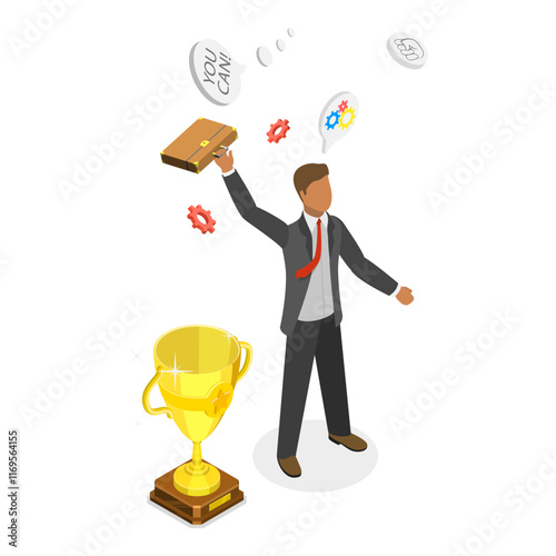3D Isometric Flat Vector Illustration of Idea Generation, Problem Solving. Item 3