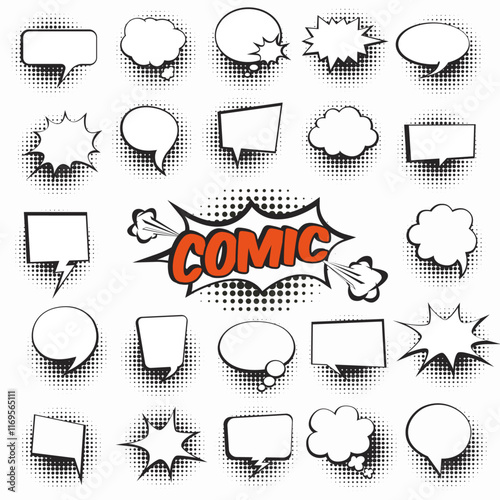 Bubbles from comics. A selection of all kinds of bubbles from comics, where you can enter text or an event.