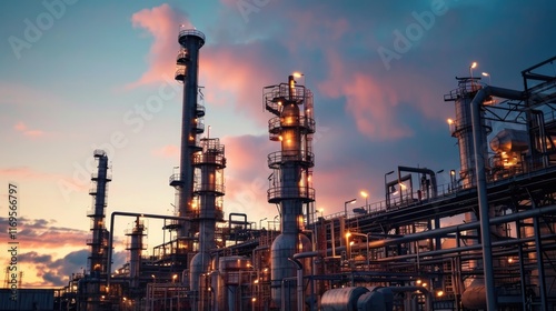 Night-time Petrochemical Plant photo