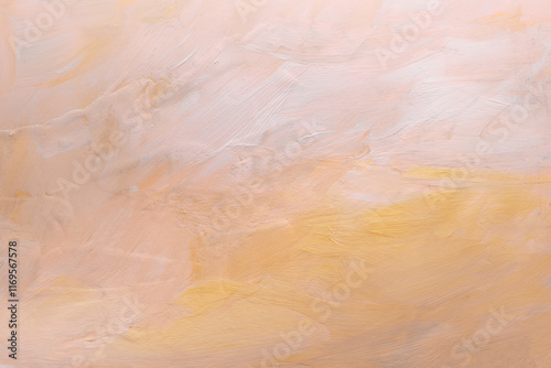 Art oilб acrylic smear blot canvas painting wall. Abstract neutral beige color stain brush stroke texture background.