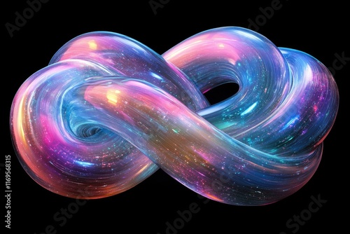 A mesmerizing cosmic swirl, a vibrant infinity loop of iridescent, glittering nebulae.