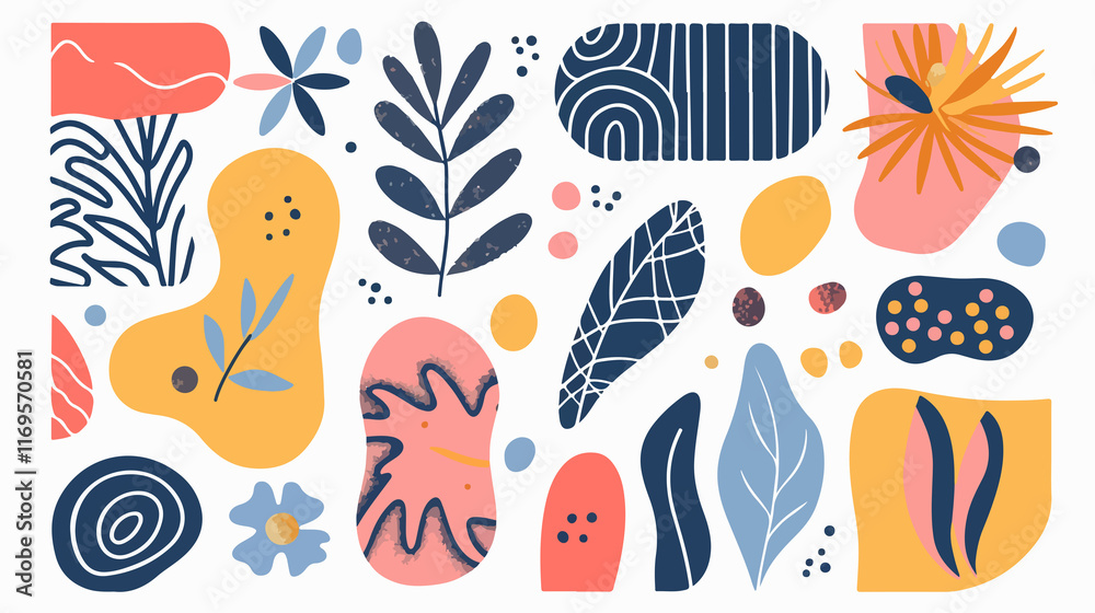Naklejka premium Vibrant Abstract Geometric Shapes Sticker