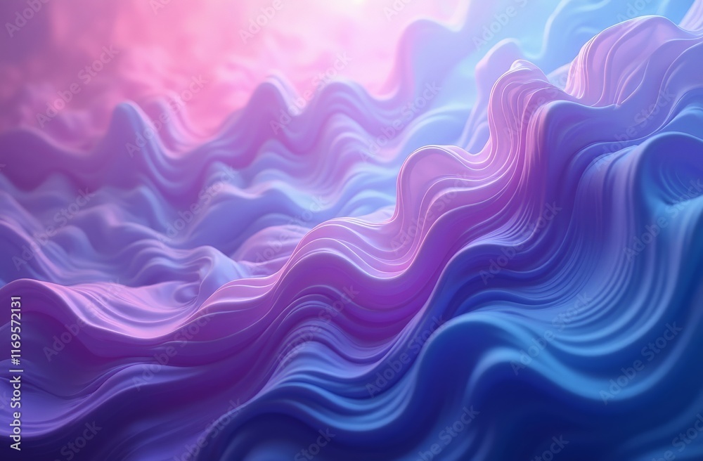 Glowing particles forming wave shapes in digital night landscape
