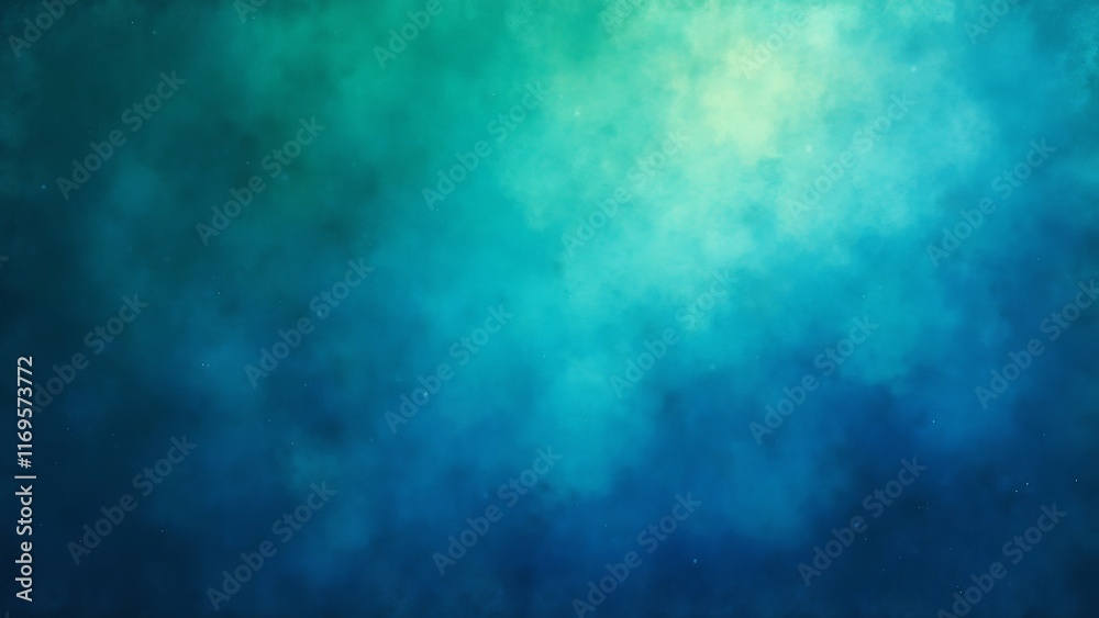 Blue and green textured watercolor background with soft cloud-like gradient