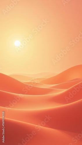 Soft glowing desert dunes at sunset with gentle orange tones and minimal composition