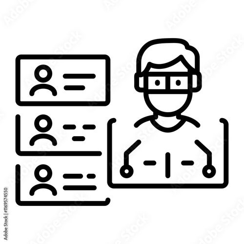 A linear style icon of data masking 