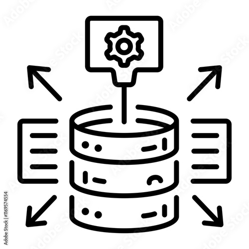 Data normalization icon in line style 