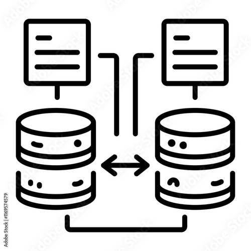 Database migration icon in linear style 