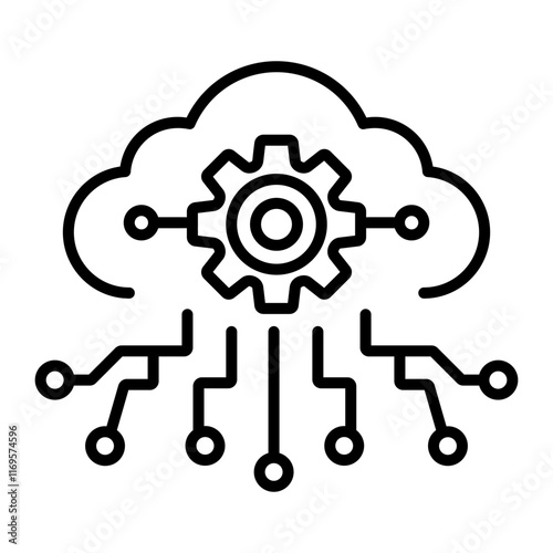 Cloud configuration icon in line style 