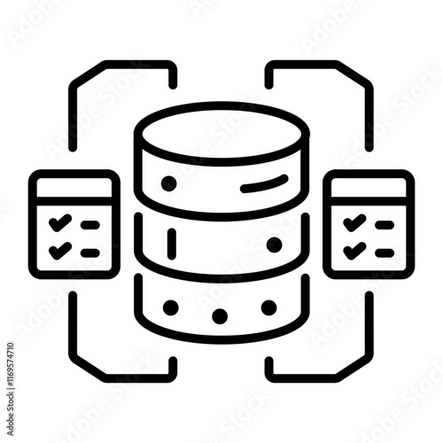 Database files icon in line style 