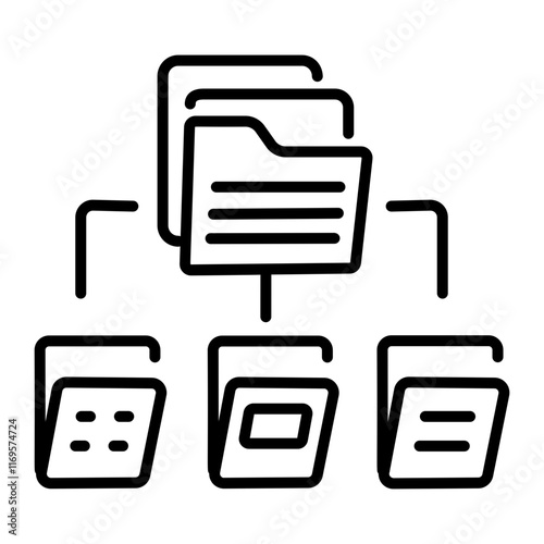 Data organization icon in linear style 