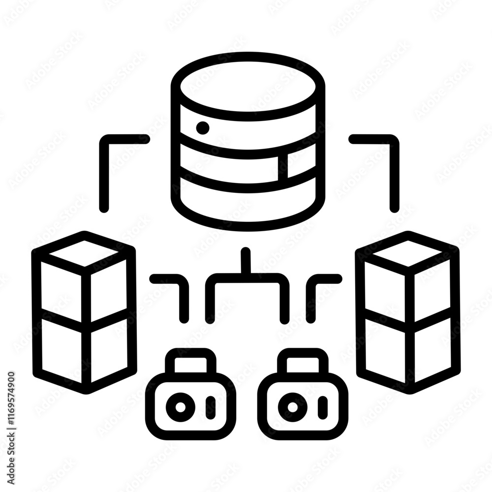 Information storage icon in linear style Information storage icon in linear style