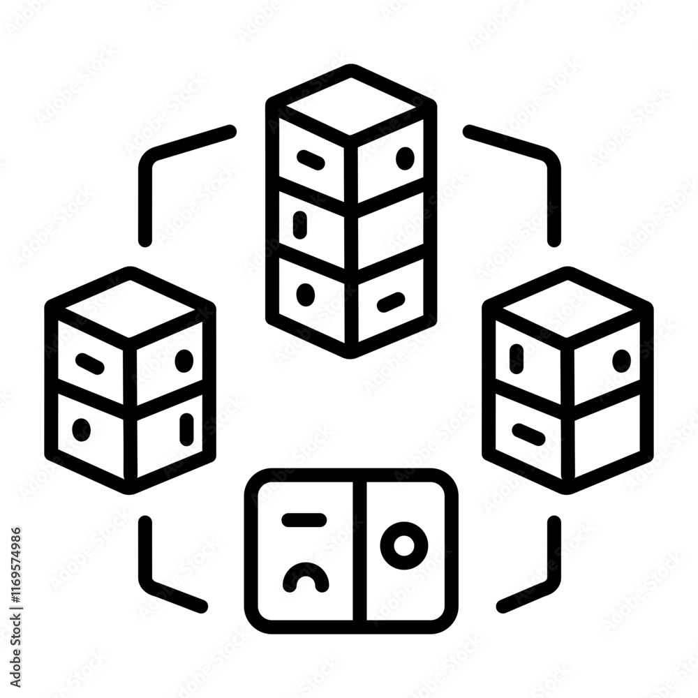 A line style icon of information backup 