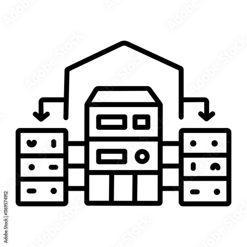Information repository icon in linear style 