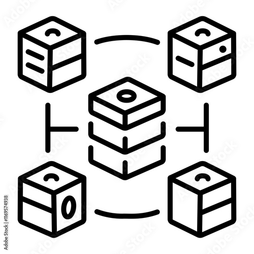 A linear style icon of distributed storage 