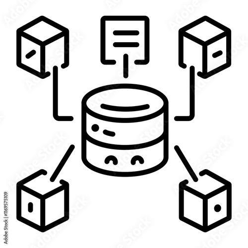 Data chain icon in line style 