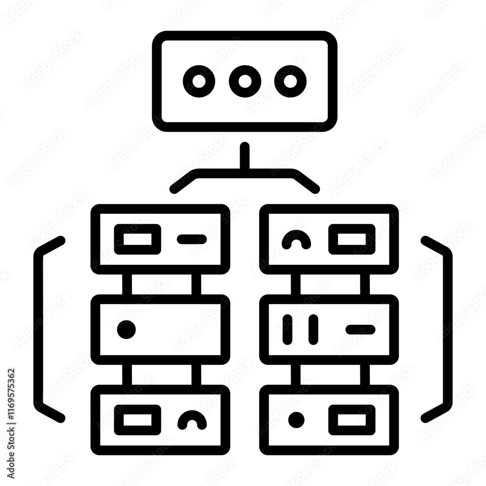 A line style icon of server storage A line style icon of server storage