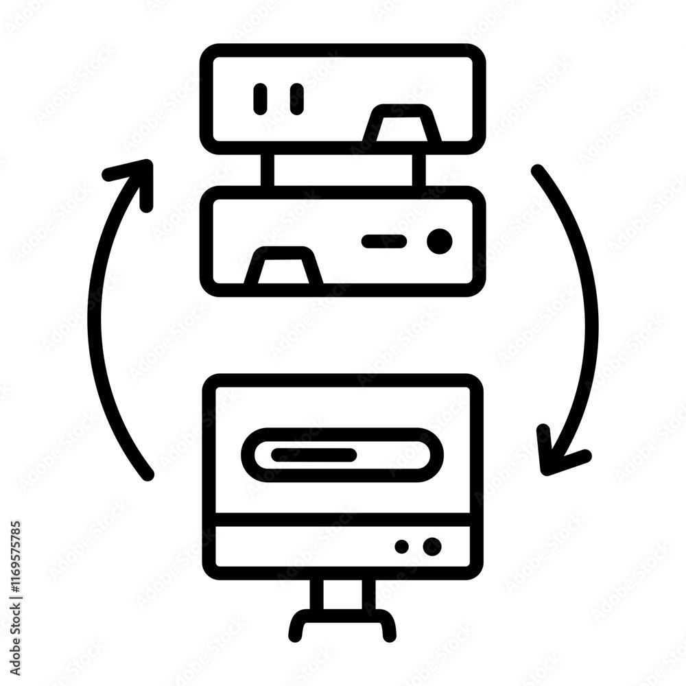 Synchronization icon in linear style Synchronization icon in linear style